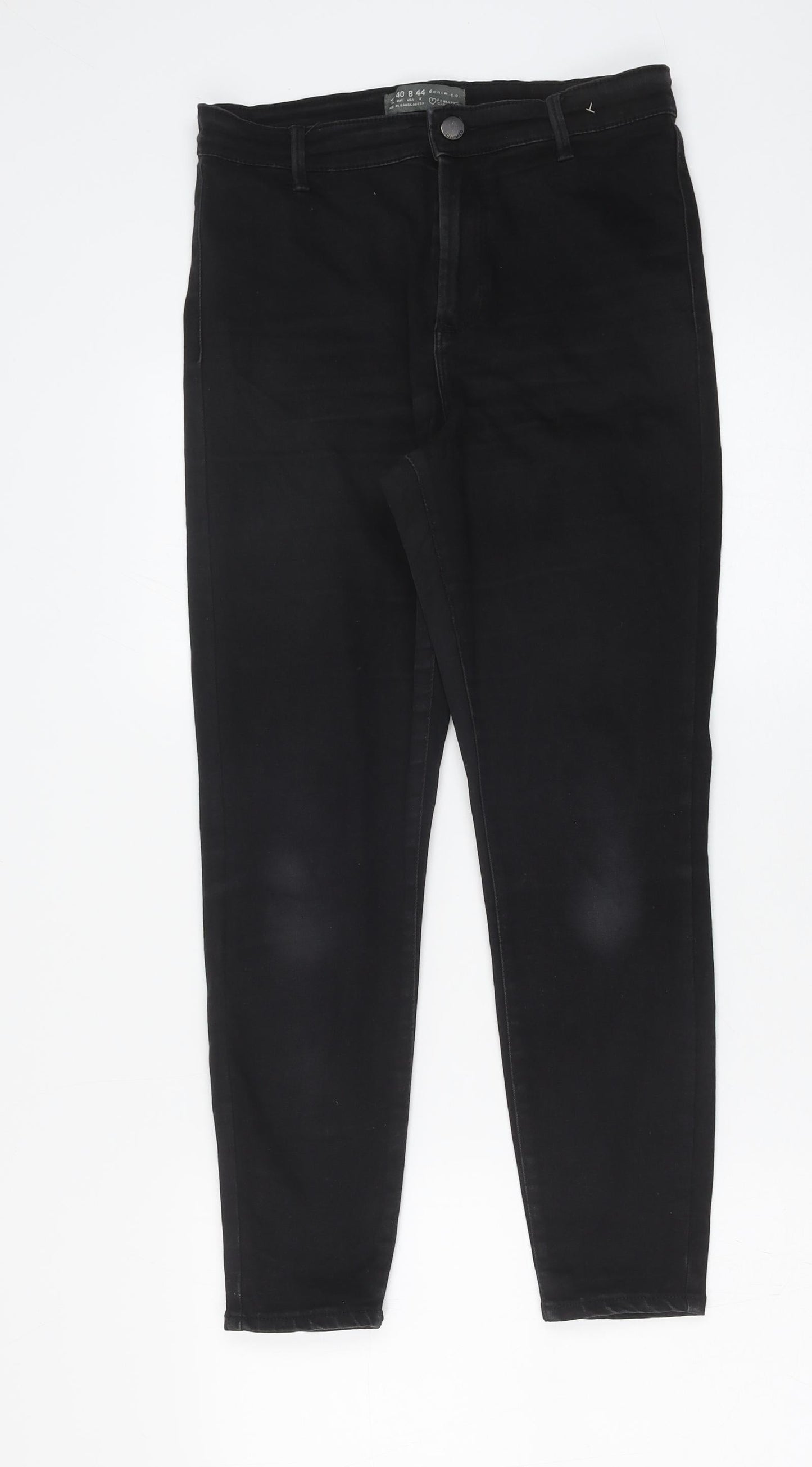 Denim & Co. Womens Black Cotton Skinny Jeans Size 12 L25 in Regular Button