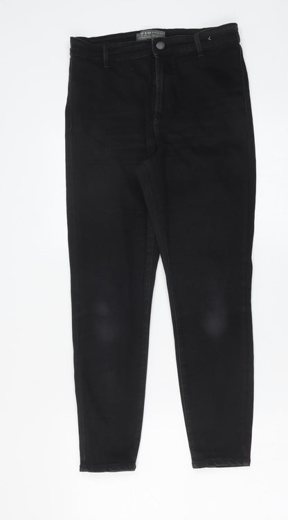 Denim & Co. Womens Black Cotton Skinny Jeans Size 12 L25 in Regular Button