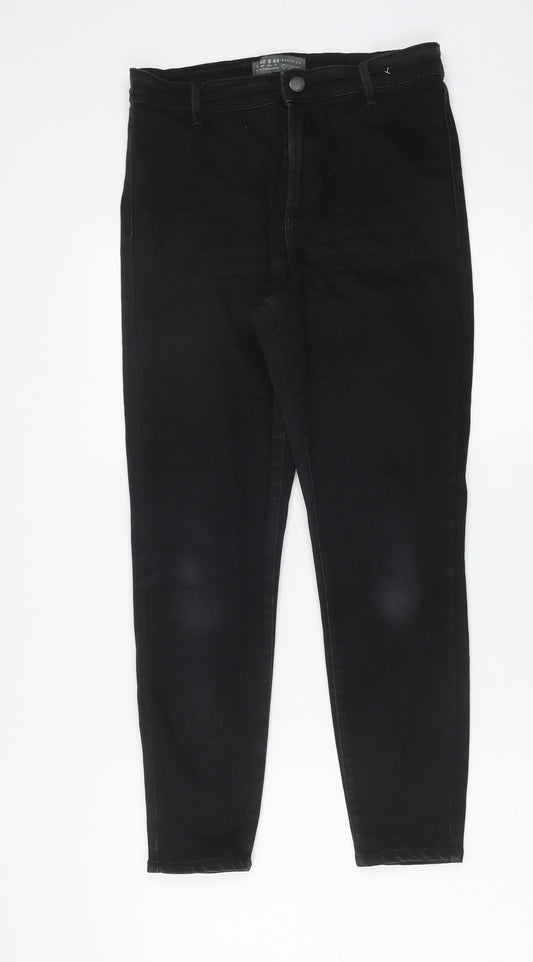 Denim & Co. Womens Black Cotton Skinny Jeans Size 12 L25 in Regular Button