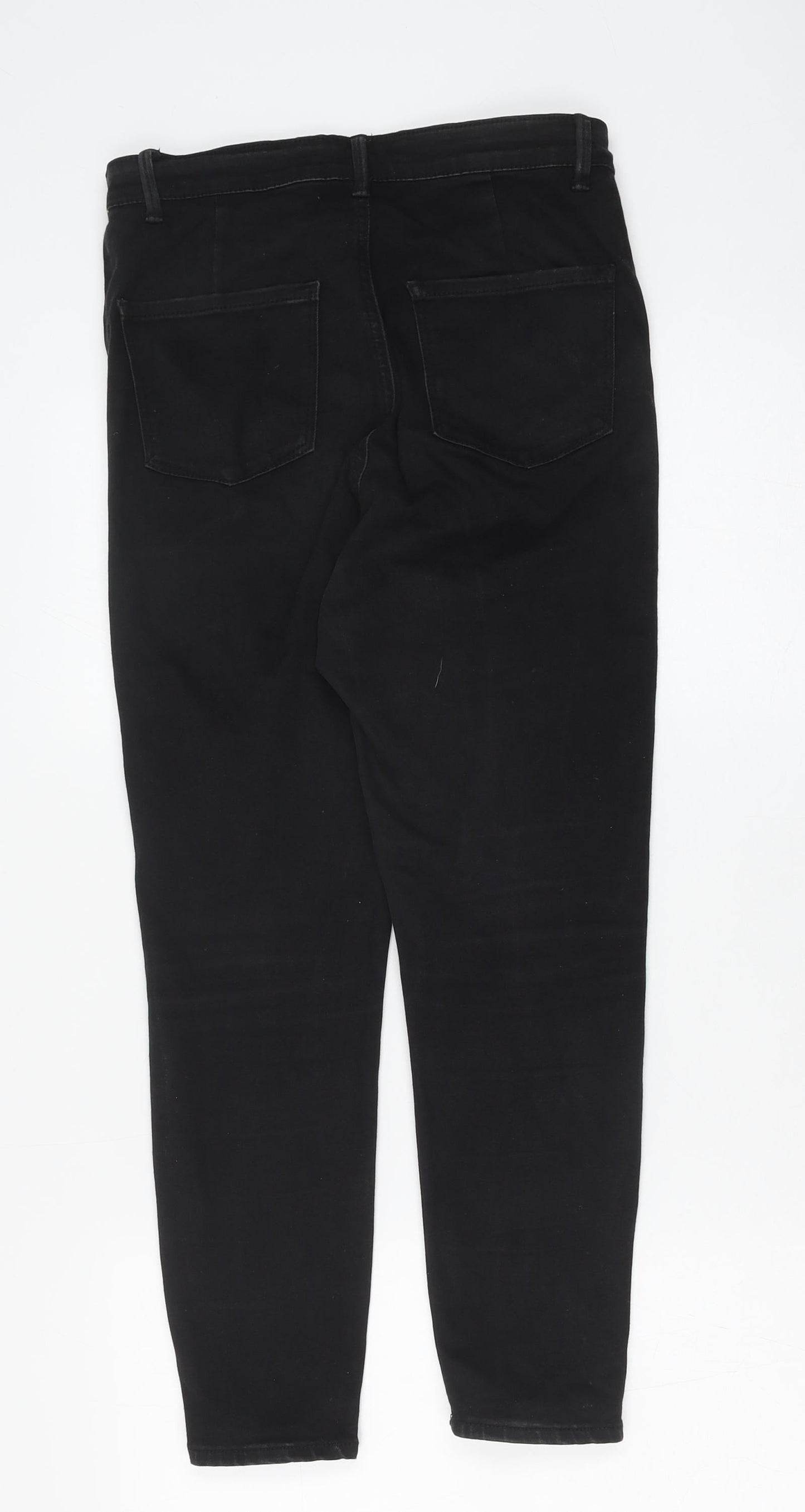 Denim & Co. Womens Black Cotton Skinny Jeans Size 12 L25 in Regular Button