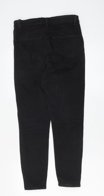 Denim & Co. Womens Black Cotton Skinny Jeans Size 12 L25 in Regular Button