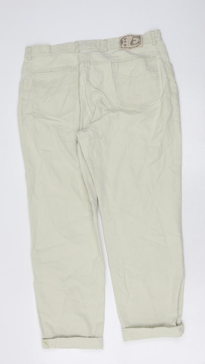 Ejeans Mens Beige Cotton Chino Trousers Size 25 in L25 in Regular Button