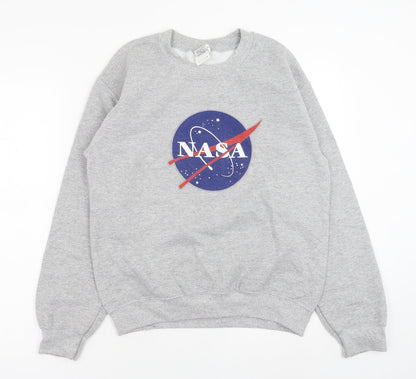 Gildan Womens Grey Cotton Pullover Sweatshirt Size S Pullover - NASA