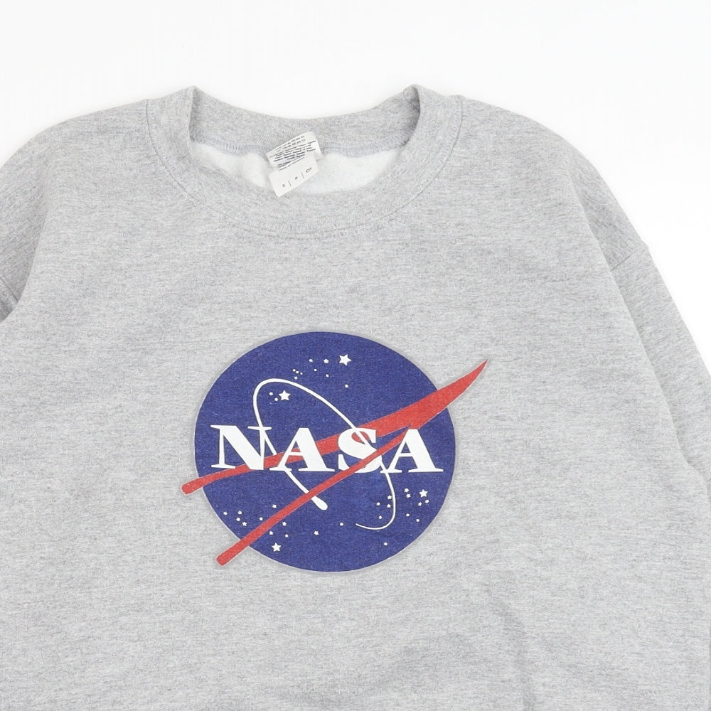Gildan Womens Grey Cotton Pullover Sweatshirt Size S Pullover - NASA