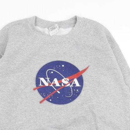 Gildan Womens Grey Cotton Pullover Sweatshirt Size S Pullover - NASA