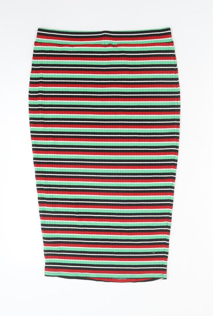 George Womens Multicoloured Striped Polyester Straight & Pencil Skirt Size 12