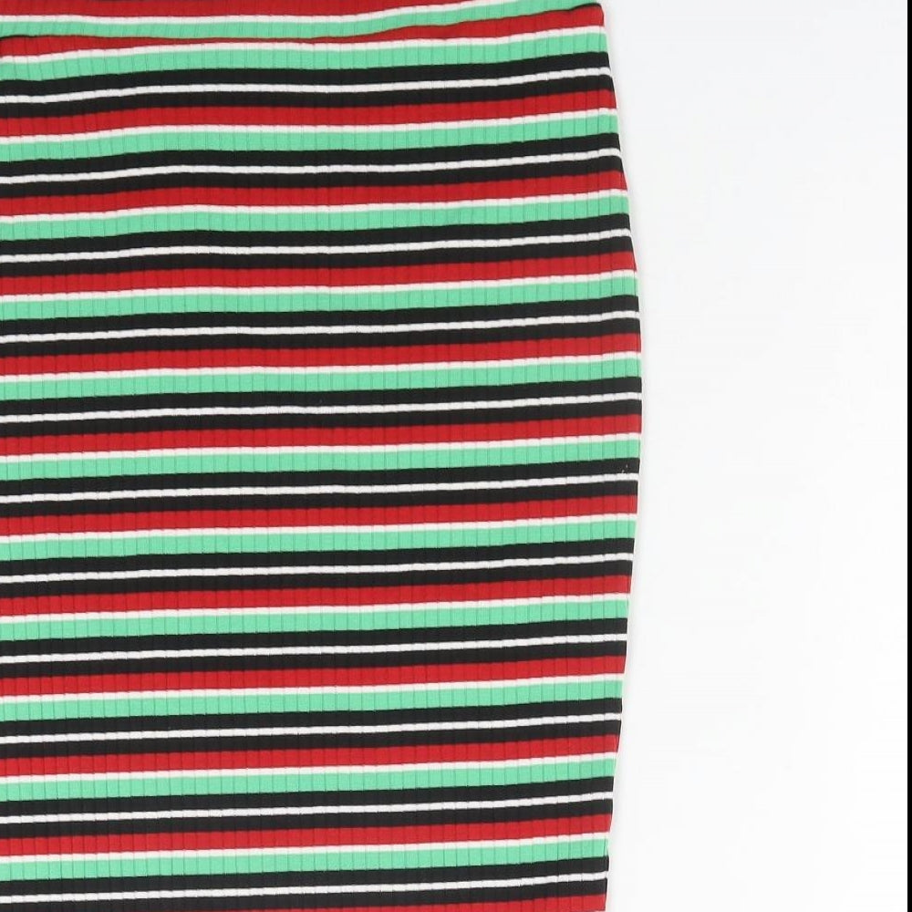George Womens Multicoloured Striped Polyester Straight & Pencil Skirt Size 12