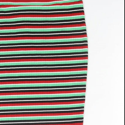 George Womens Multicoloured Striped Polyester Straight & Pencil Skirt Size 12