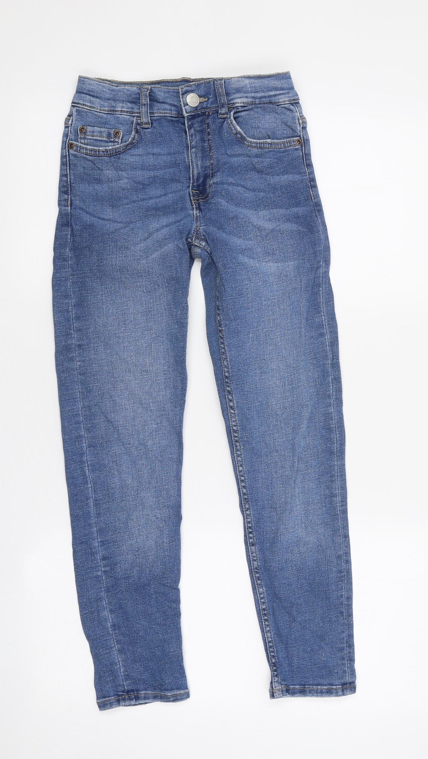 Zara Womens Blue Cotton Skinny Jeans Size 24 in L24 in Regular Zip