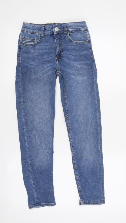 Zara Womens Blue Cotton Skinny Jeans Size 24 in L24 in Regular Zip