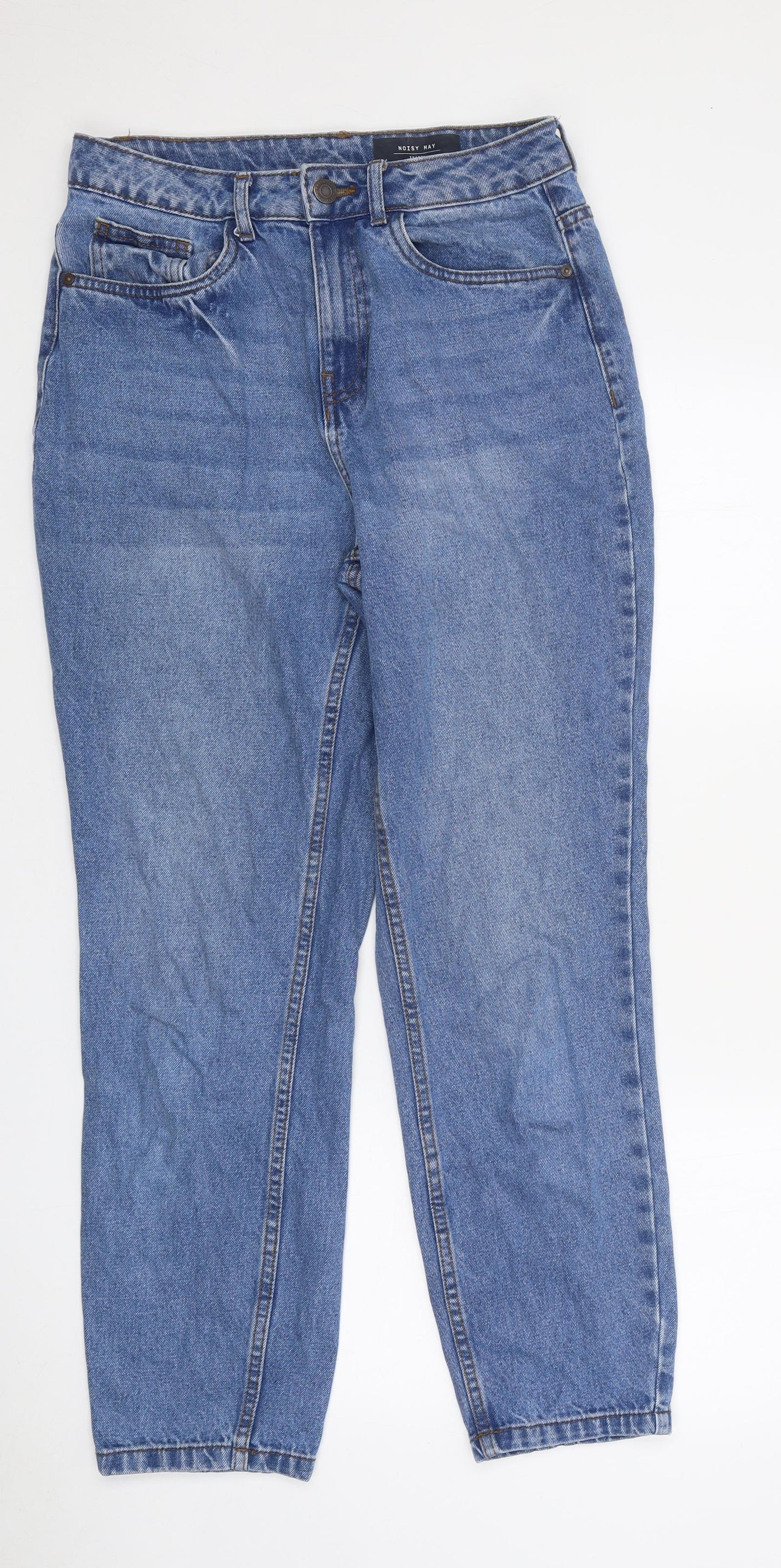 Noisy may Womens Blue Cotton Straight Jeans Size 32 in L28 in Regular Zip