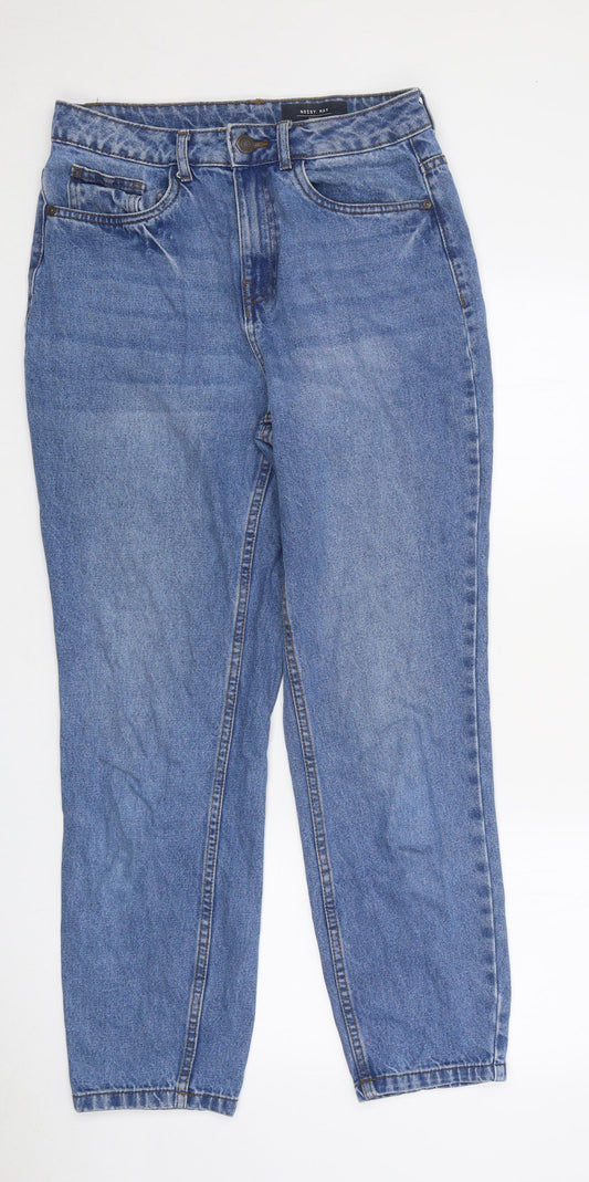 Noisy may Womens Blue Cotton Straight Jeans Size 32 in L28 in Regular Zip