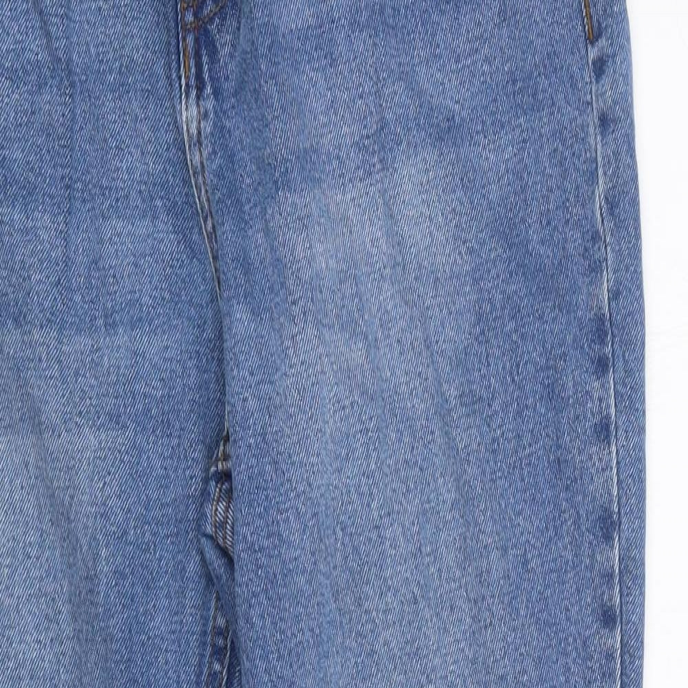 Noisy may Womens Blue Cotton Straight Jeans Size 32 in L28 in Regular Zip