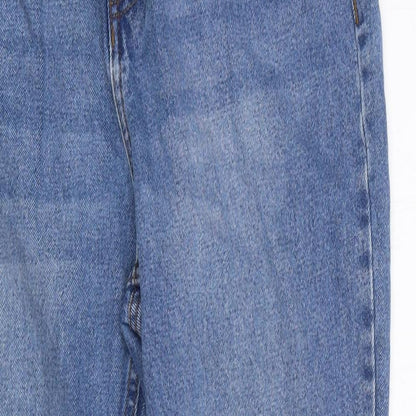 Noisy may Womens Blue Cotton Straight Jeans Size 32 in L28 in Regular Zip