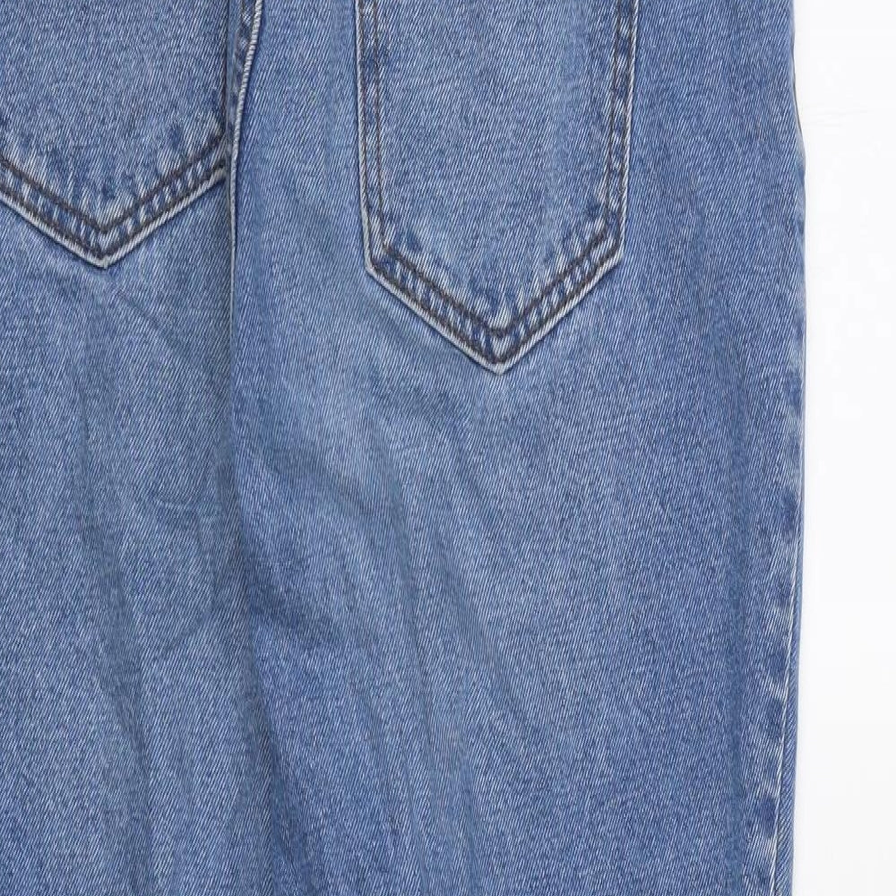 Noisy may Womens Blue Cotton Straight Jeans Size 32 in L28 in Regular Zip