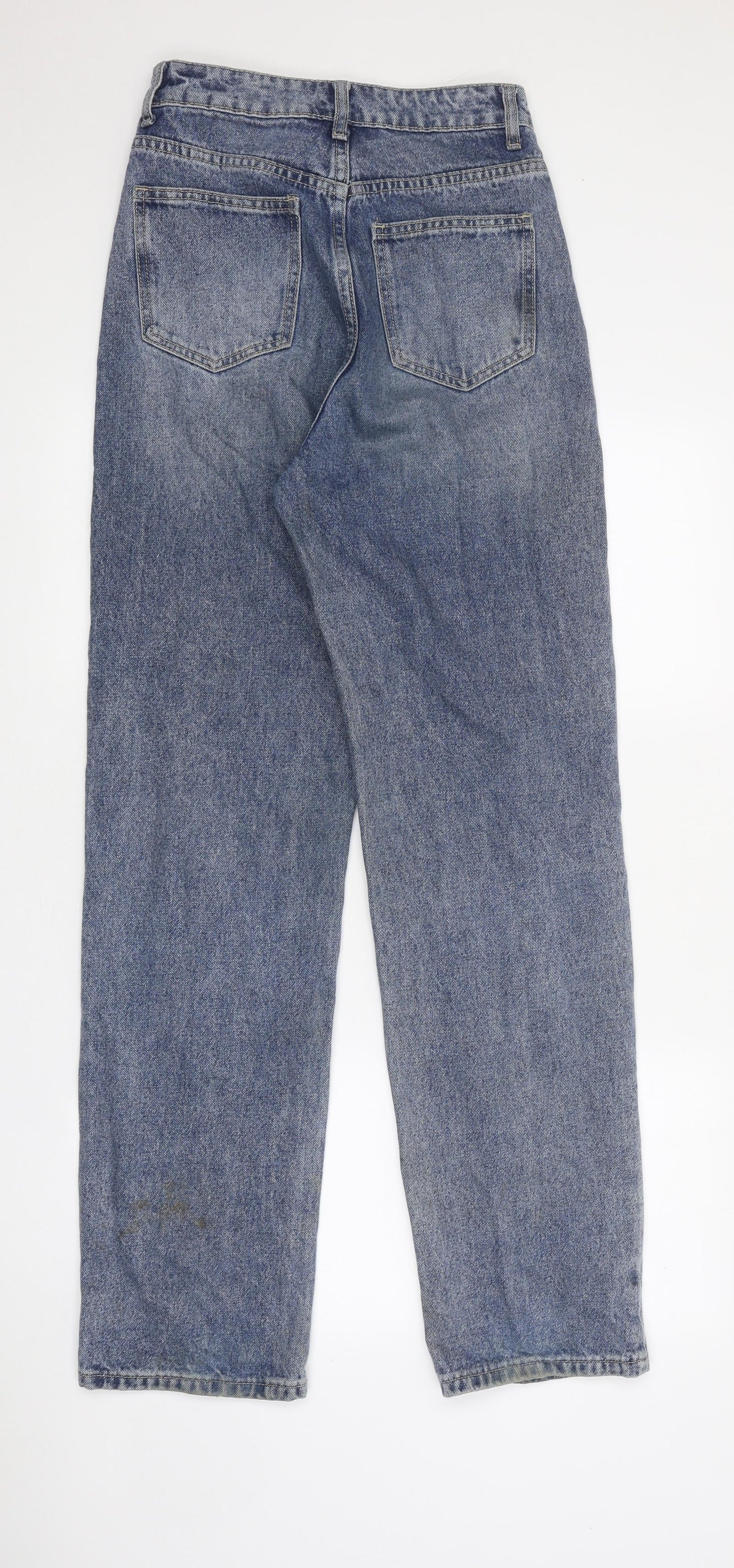 SheIn Womens Blue Cotton Straight Jeans Size XS L32 in Regular Zip