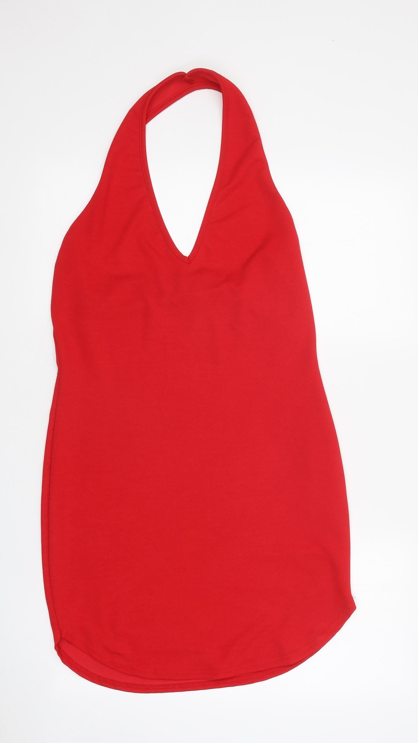 Missguided Womens Purple Polyester Tank Dress Size 14 Halter Pullover