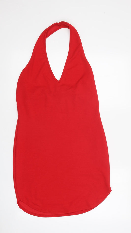 Missguided Womens Purple Polyester Tank Dress Size 14 Halter Pullover