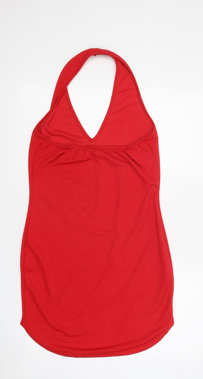 Missguided Womens Purple Polyester Tank Dress Size 14 Halter Pullover