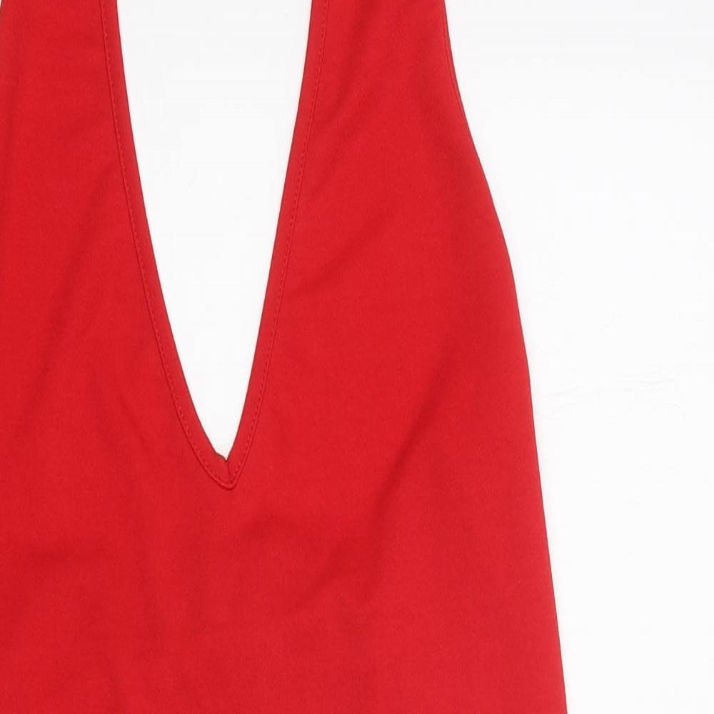 Missguided Womens Purple Polyester Tank Dress Size 14 Halter Pullover