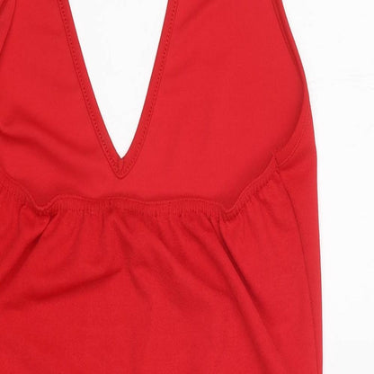 Missguided Womens Purple Polyester Tank Dress Size 14 Halter Pullover