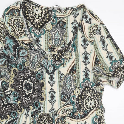 TU Womens Multicoloured Geometric Polyester A-Line Size 12 Scoop Neck Pullover