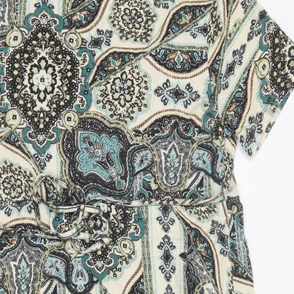 TU Womens Multicoloured Geometric Polyester A-Line Size 12 Scoop Neck Pullover