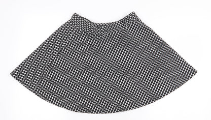 Atmosphere Womens Black Geometric Polyester Swing Skirt Size 12