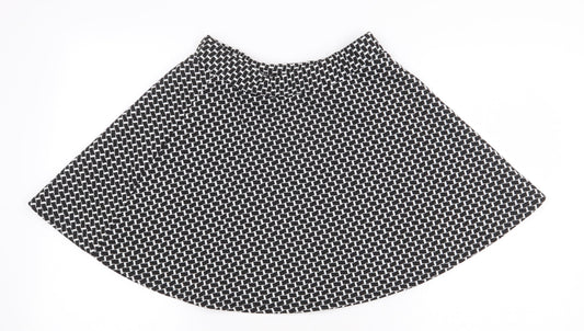 Atmosphere Womens Black Geometric Polyester Swing Skirt Size 12
