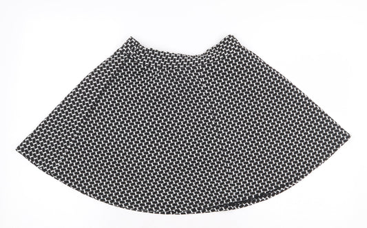 Atmosphere Womens Black Geometric Polyester Swing Skirt Size 12