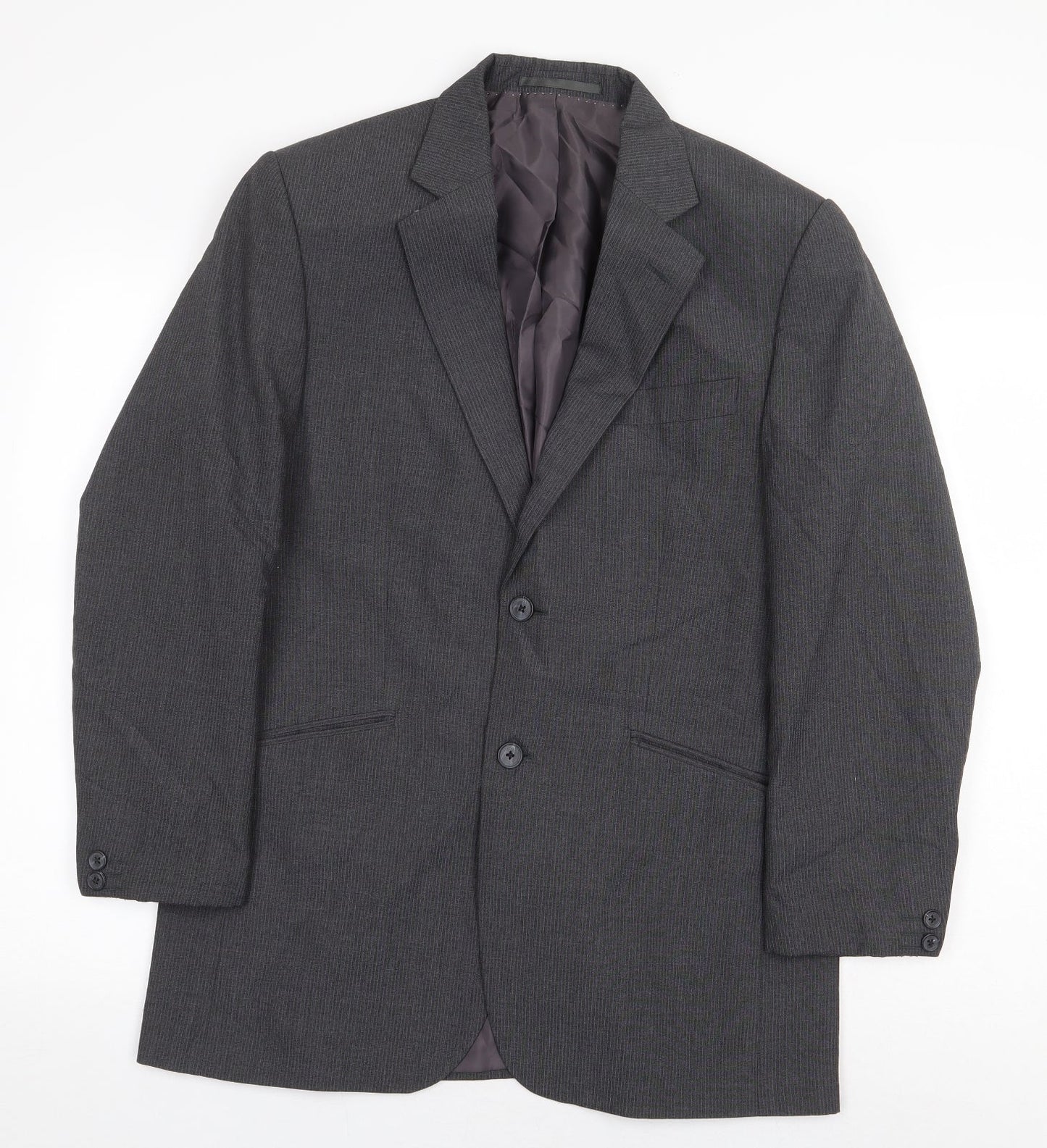 F&F Mens Grey Polyester Jacket Suit Jacket Size 38