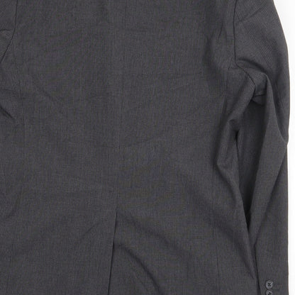 F&F Mens Grey Polyester Jacket Suit Jacket Size 38