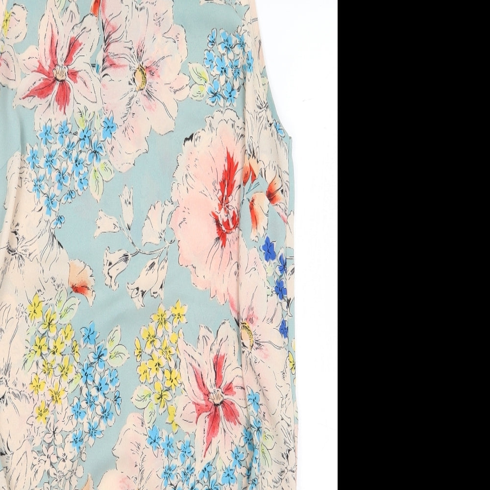 Primark Womens Multicoloured Floral Polyester Tunic Blouse Size 8 Round Neck