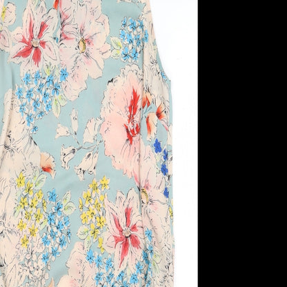 Primark Womens Multicoloured Floral Polyester Tunic Blouse Size 8 Round Neck