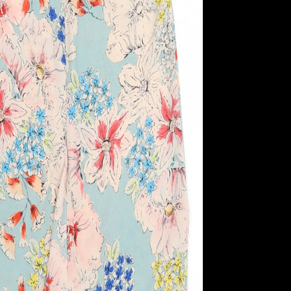 Primark Womens Multicoloured Floral Polyester Tunic Blouse Size 8 Round Neck