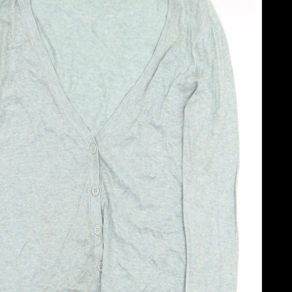 FOREVER 21 Womens Green Square Neck Cotton Cardigan Jumper Size S