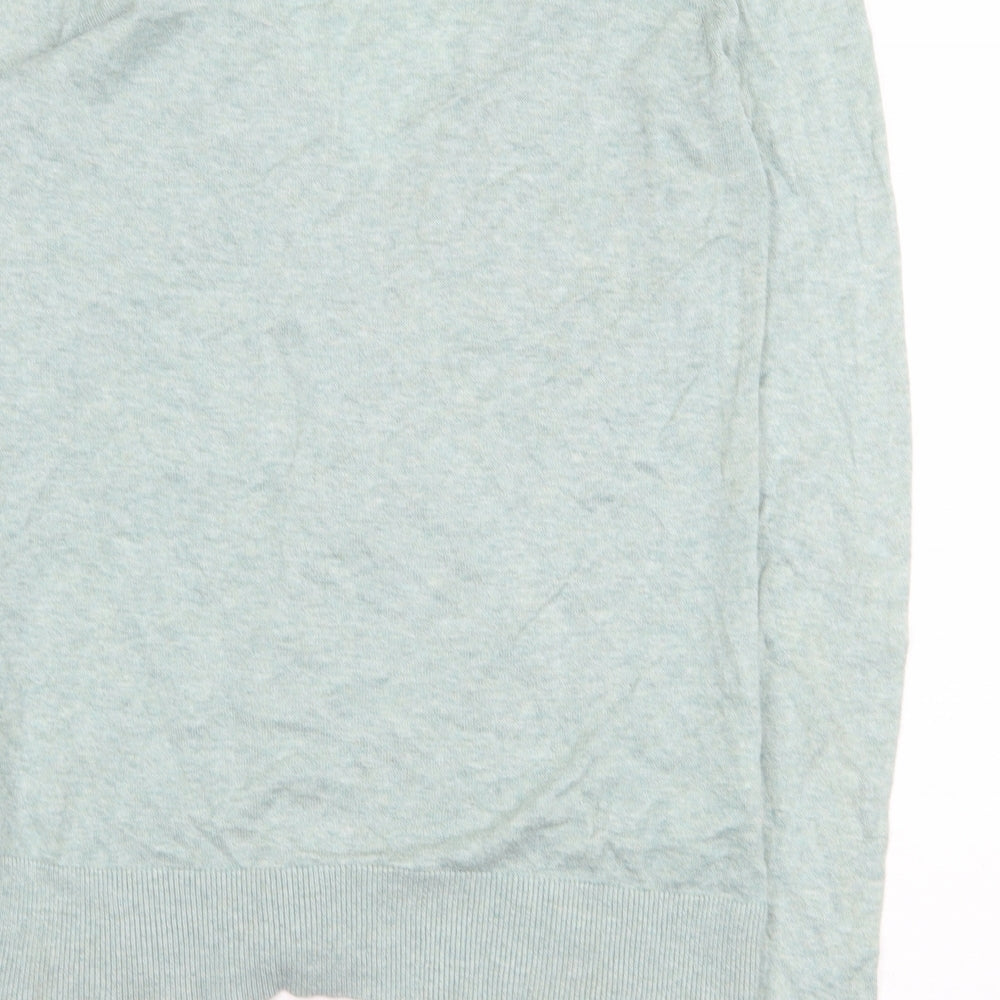 FOREVER 21 Womens Green Square Neck Cotton Cardigan Jumper Size S