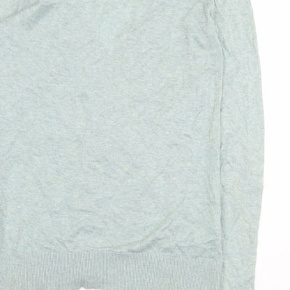 FOREVER 21 Womens Green Square Neck Cotton Cardigan Jumper Size S