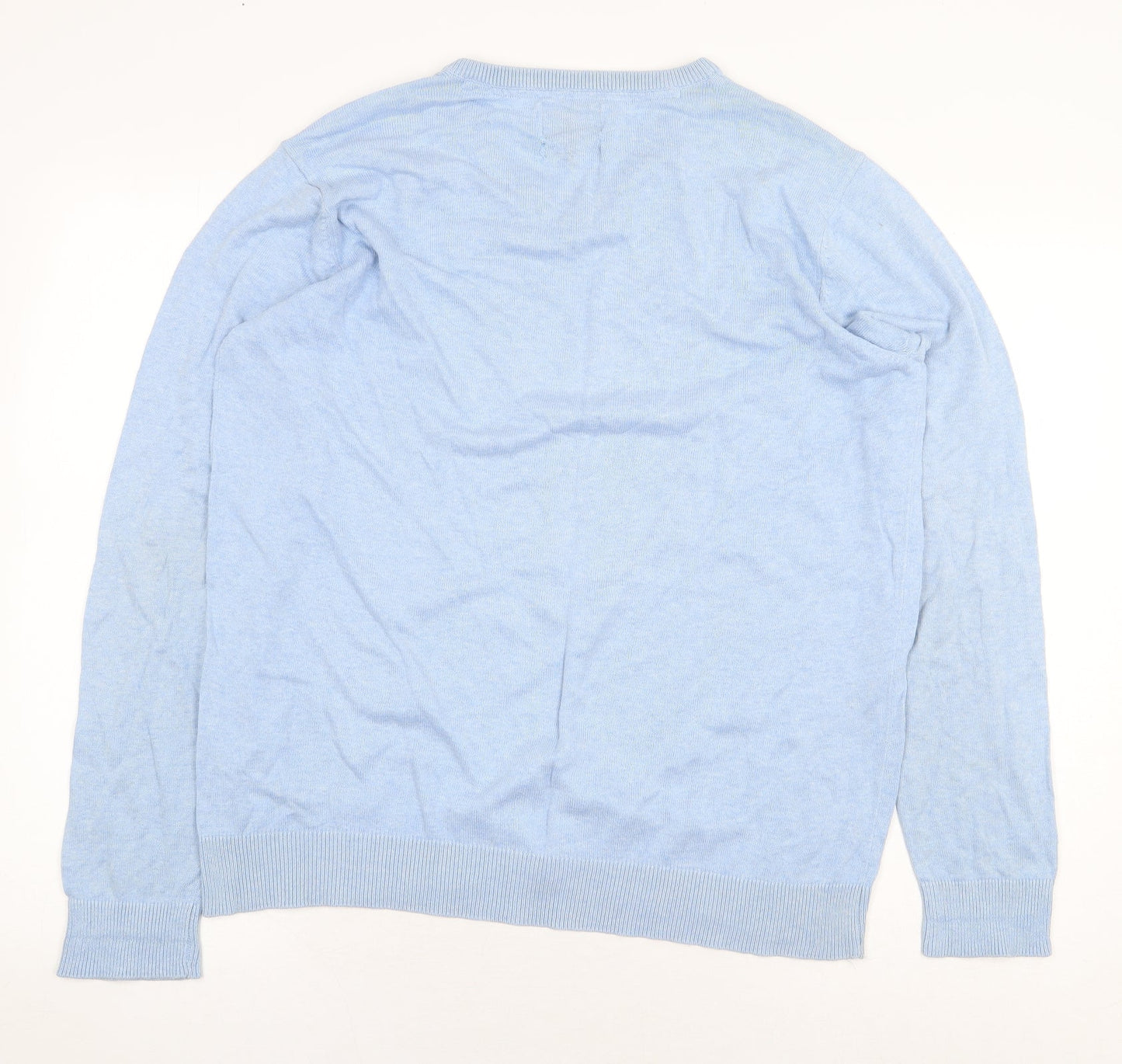 George Mens Blue Cotton Pullover Sweatshirt Size L