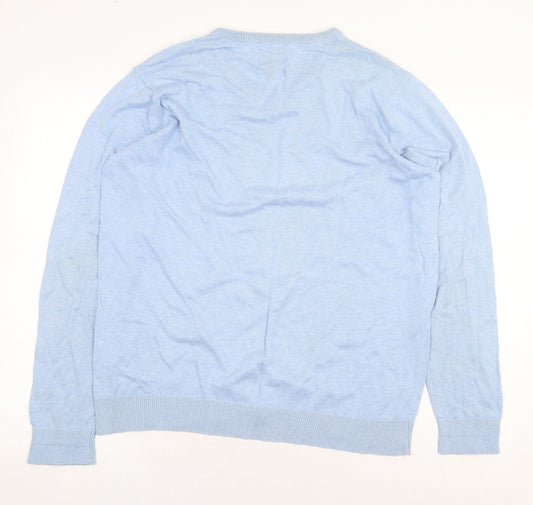 George Mens Blue Cotton Pullover Sweatshirt Size L