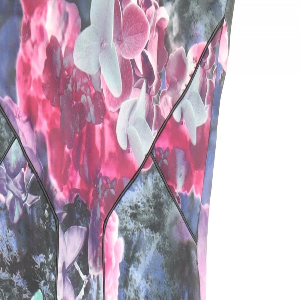Miss Selfridge Womens Multicoloured Floral Polyester Bodycon Size 6 Boat Neck Zip