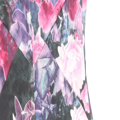 Miss Selfridge Womens Multicoloured Floral Polyester Bodycon Size 6 Boat Neck Zip