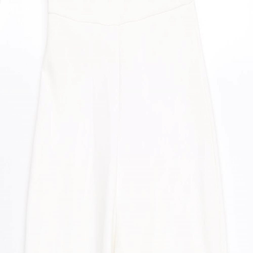 PRETTYLITTLETHING Womens White Striped Polyamide Jumpsuit One-Piece Size 4 Pullover