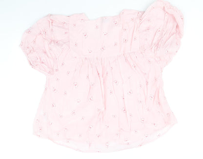 F&F Womens Pink Geometric Cotton Basic Blouse Size 20 V-Neck - Butterfly Print