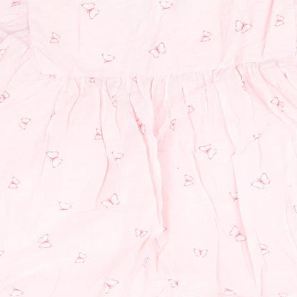 F&F Womens Pink Geometric Cotton Basic Blouse Size 20 V-Neck - Butterfly Print