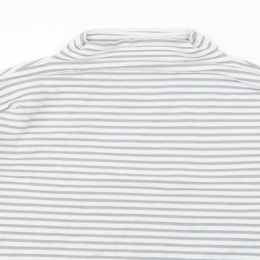 Finery Womens Grey Mock Neck Striped Viscose Pullover Jumper Size 12