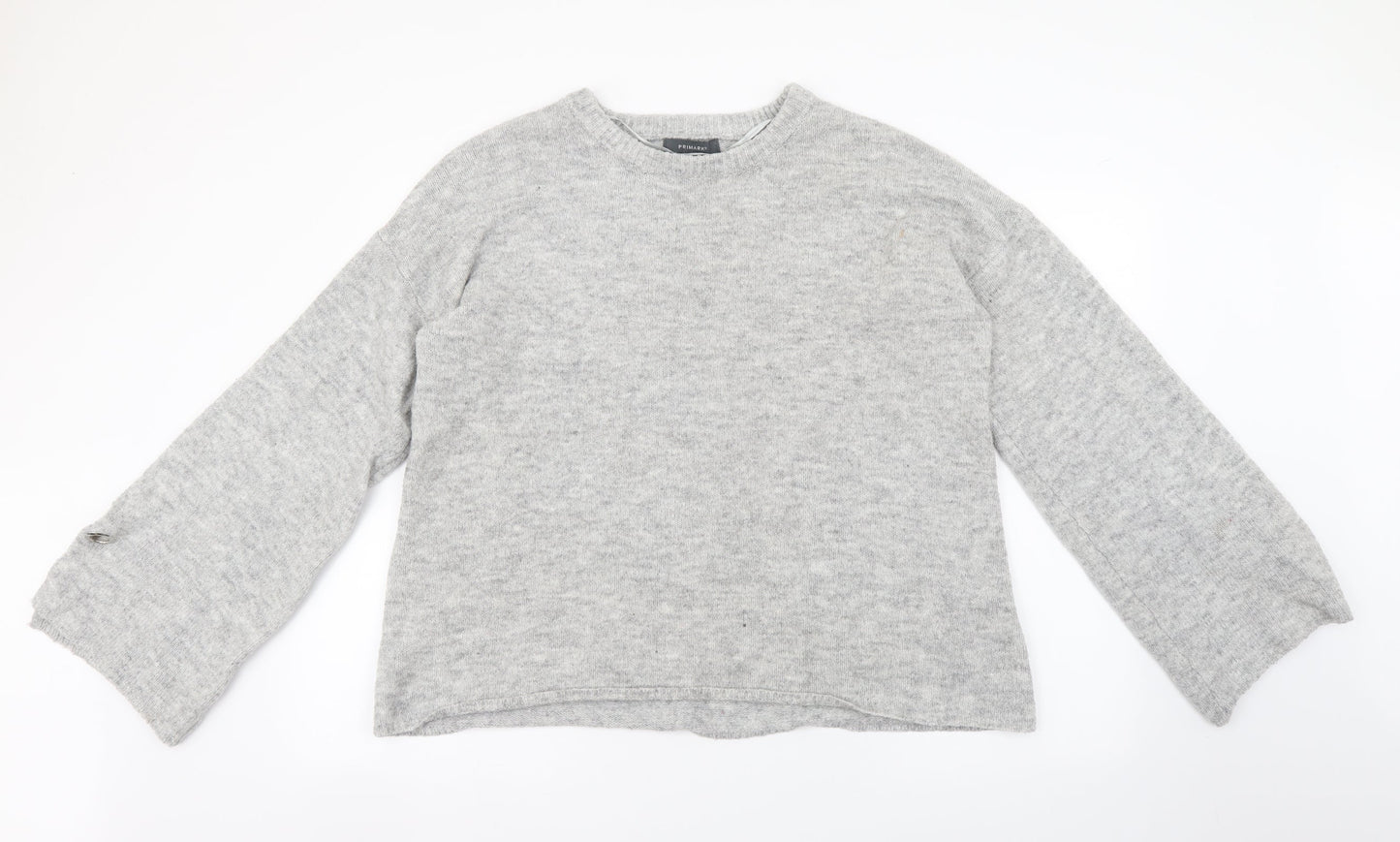 Primark Womens Grey Round Neck Acrylic Pullover Jumper Size L