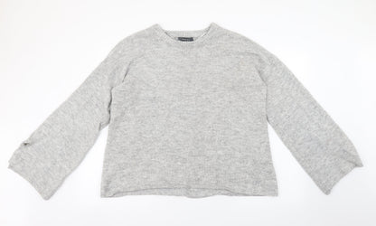 Primark Womens Grey Round Neck Acrylic Pullover Jumper Size L