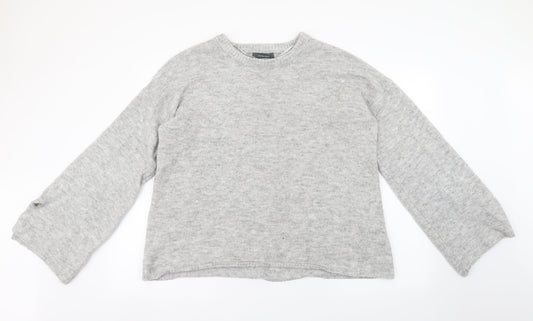 Primark Womens Grey Round Neck Acrylic Pullover Jumper Size L