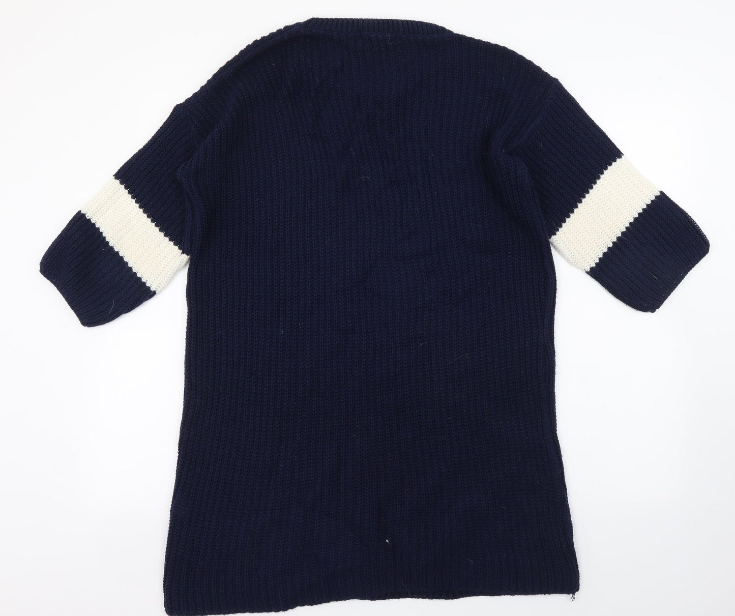 Daisy Street Womens Blue Acrylic Jumper Dress Size 8 Round Neck Pullover